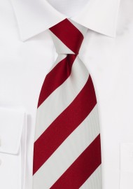Striped Neck Ties - Classic Red & White Striped Tie