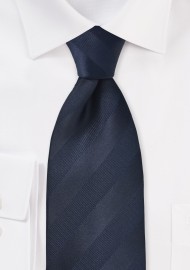 XL Striped Tie in Midnight Blue