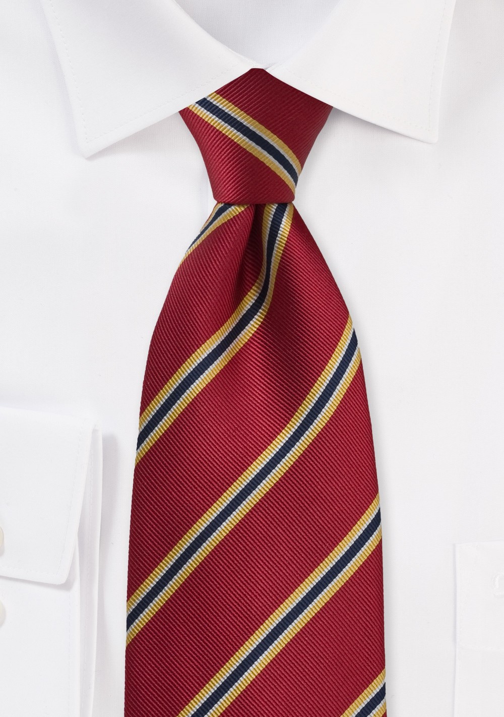 British Regimental Tie for Kids in Crimson-Red and Yellow