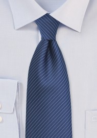 Dark Blue Kids Tie with Pencil Stripe