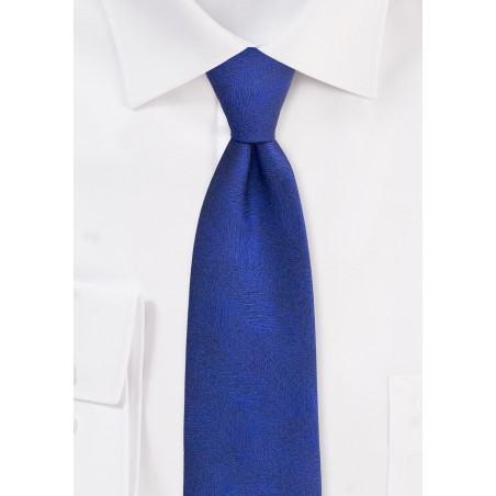 Woodgrain Textured Mens Tie in Dress Blue