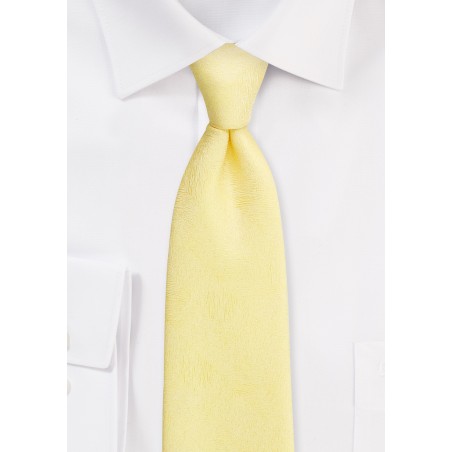 Spring Yellow Tie with Wood Grain Texture