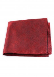 Wood Grain Textured Pocket Square in Apple Red