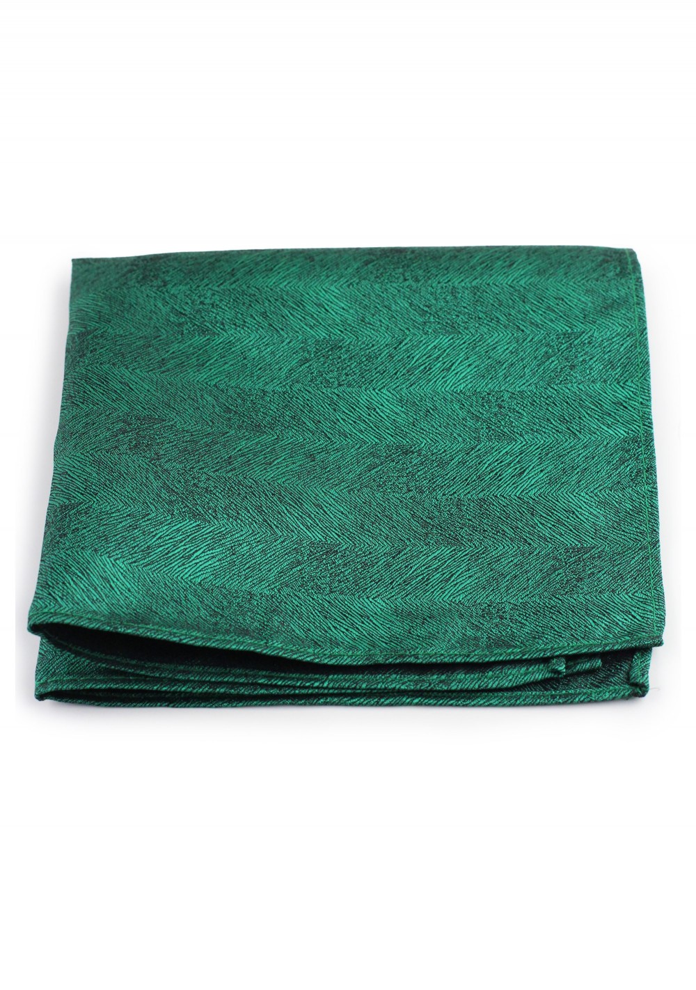 Woon Grain Textured Pocket Square in Green