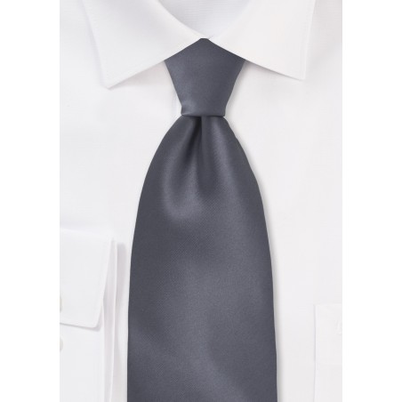 Solid Charcoal Grey Tie for Kids