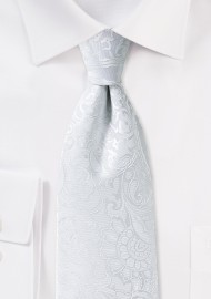 Bright White Paisley Necktie