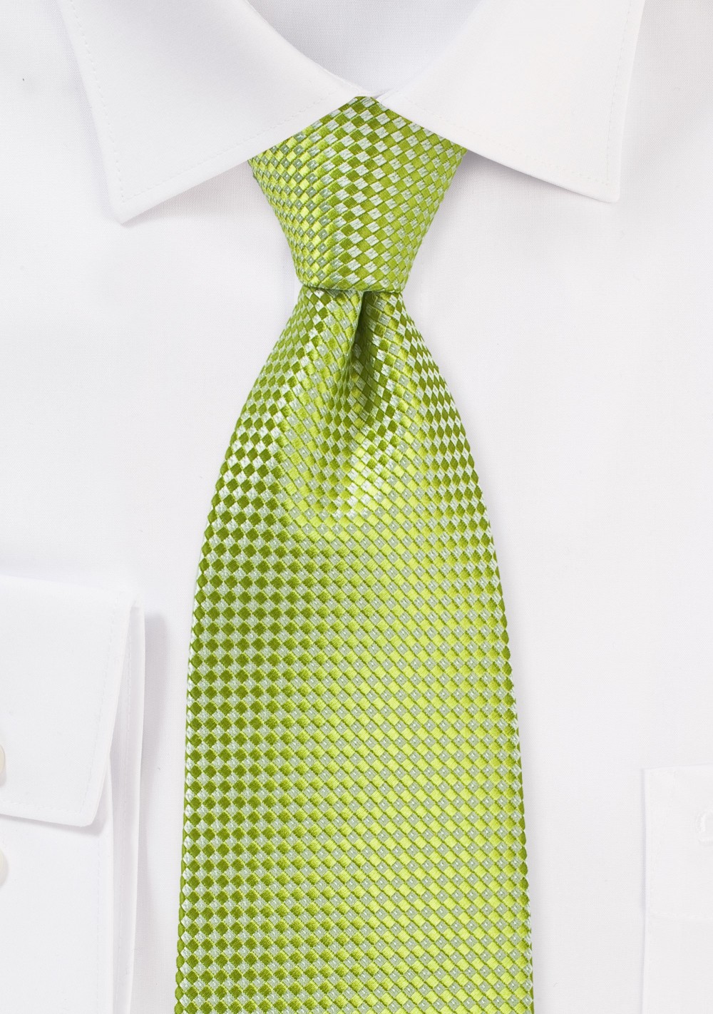 Textured XL Length Tie in Parrot Green