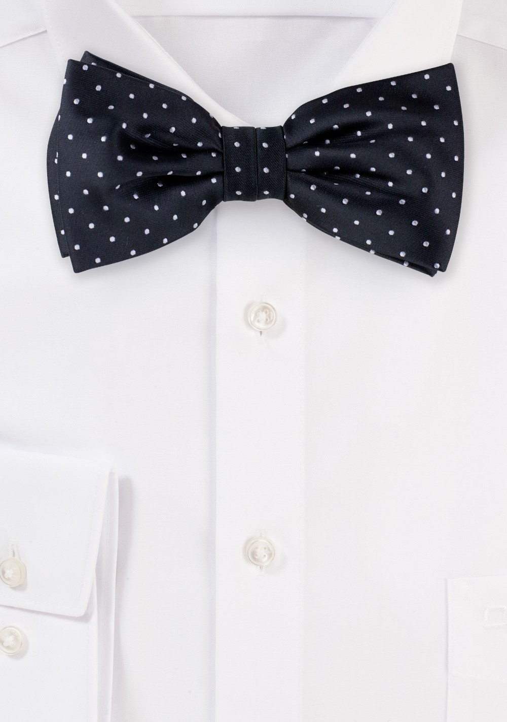 Black and Silver Polka Dot Bow Tie