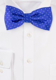 Royal Blue Polka Dot Bow Tie