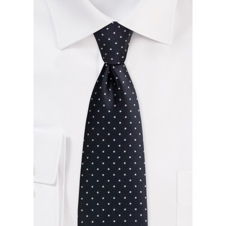Black Polka Dot Tie - Mens Black Tie with Small Silver Dots | Cheap ...