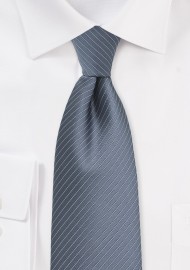 Pin Stripe Necktie in Gray and Silver