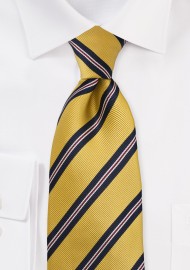Mustard Yellow and Navy Striped Tie