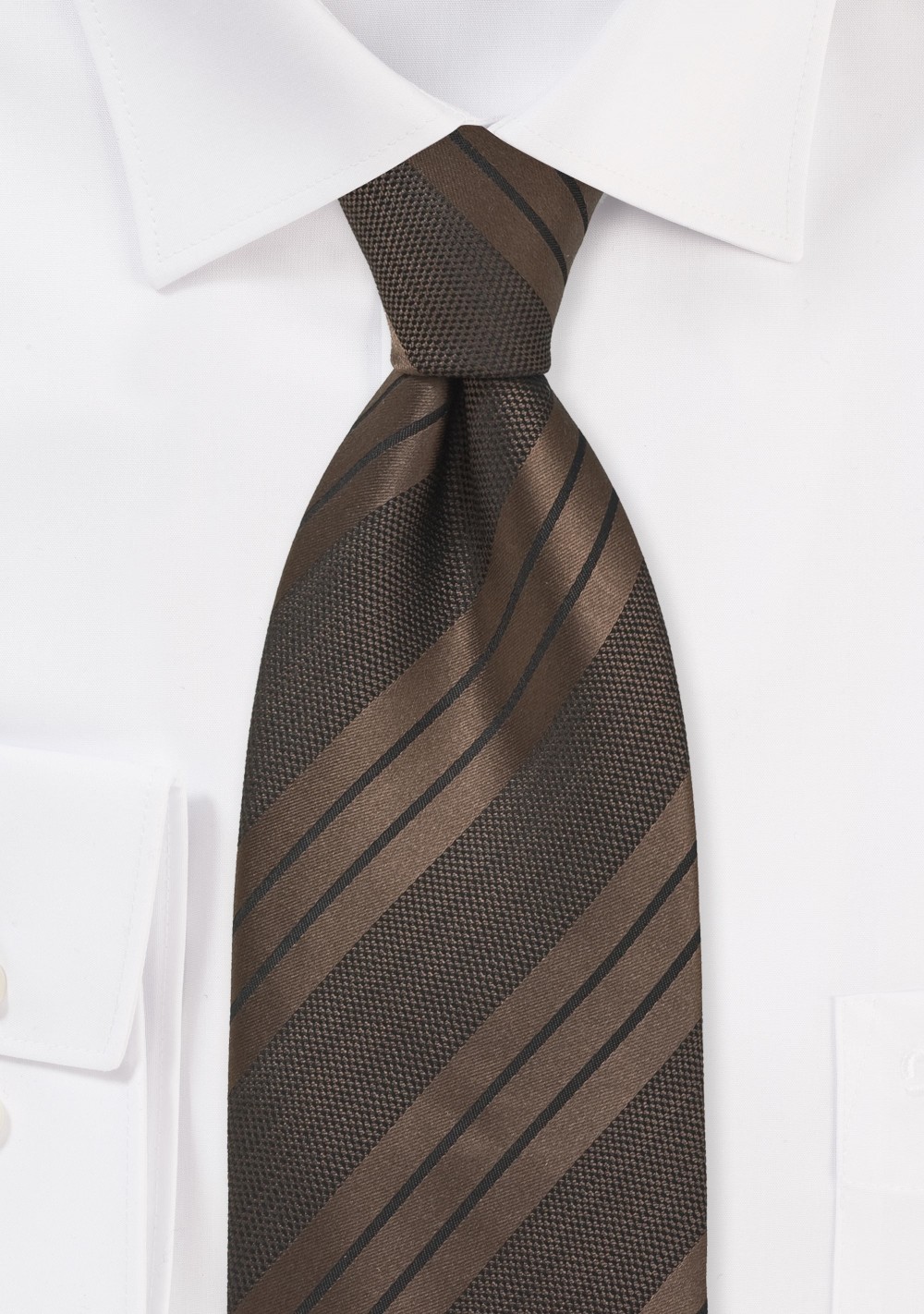 Brown and Black Striped Tie