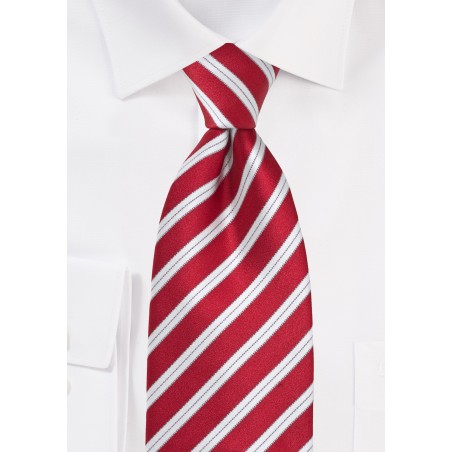 Bright Red Striped Tie