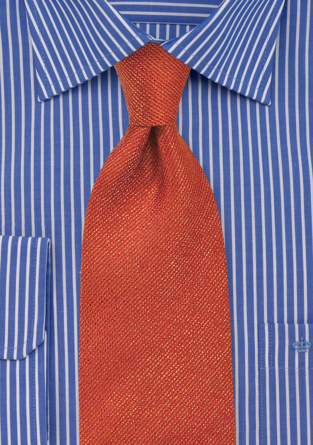 Autumn Orange Textured Silk Tie