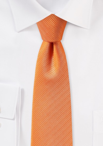 Slim Cut Mens Tie in Orange