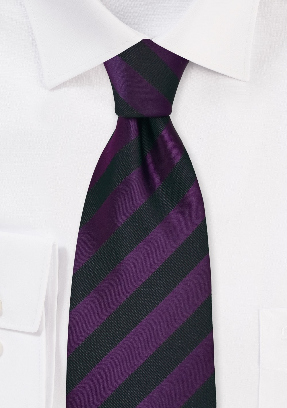 Black and Purple Striped Tie in Long Length