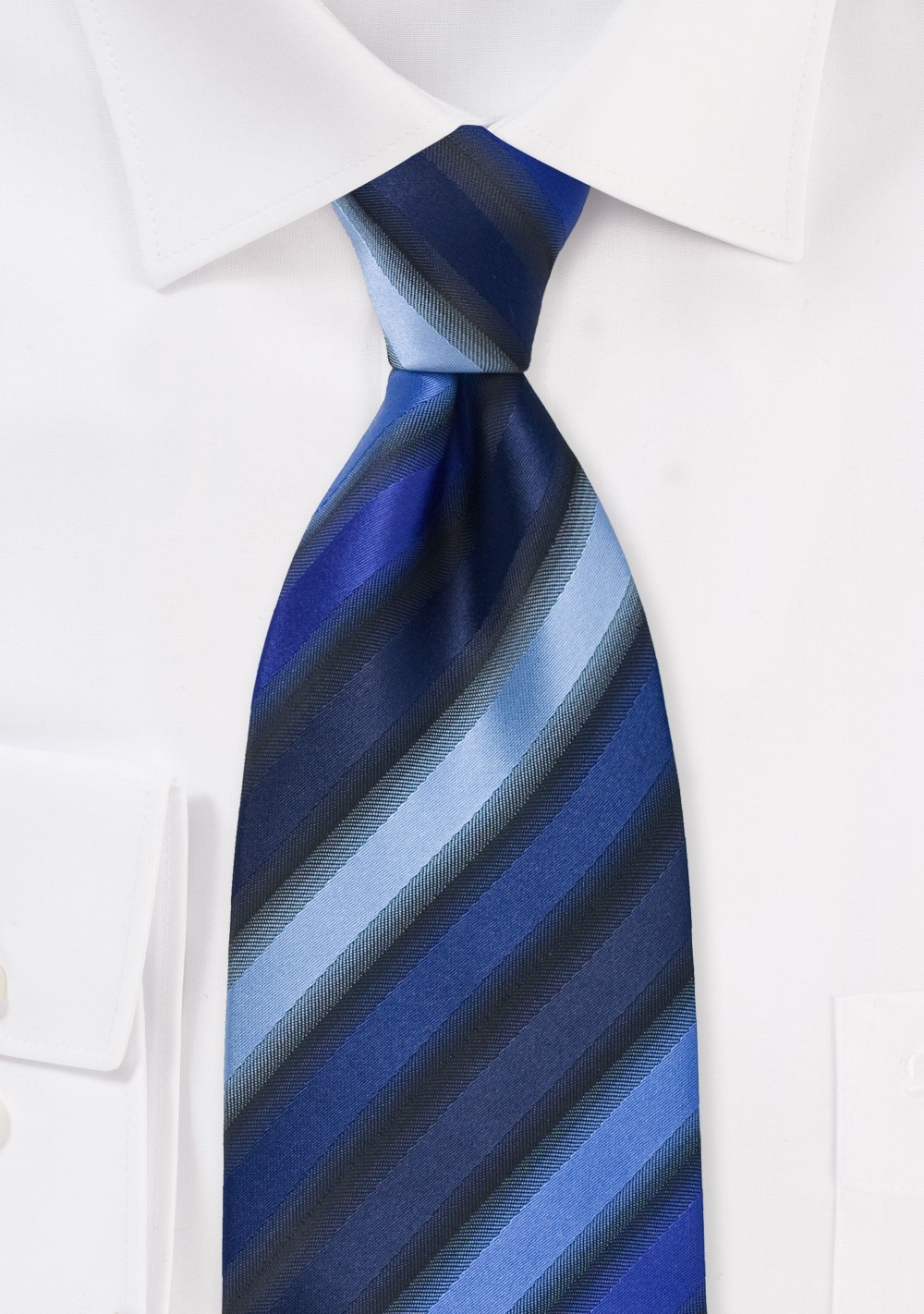 Striped Tie in Tonal Blues