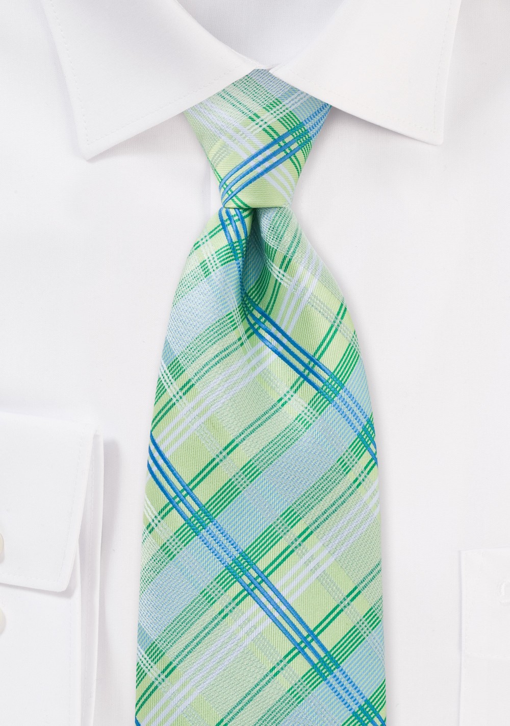 Light Green Checkered Necktie