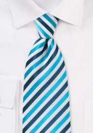 Comtemporary Blue Striped Kids Tie