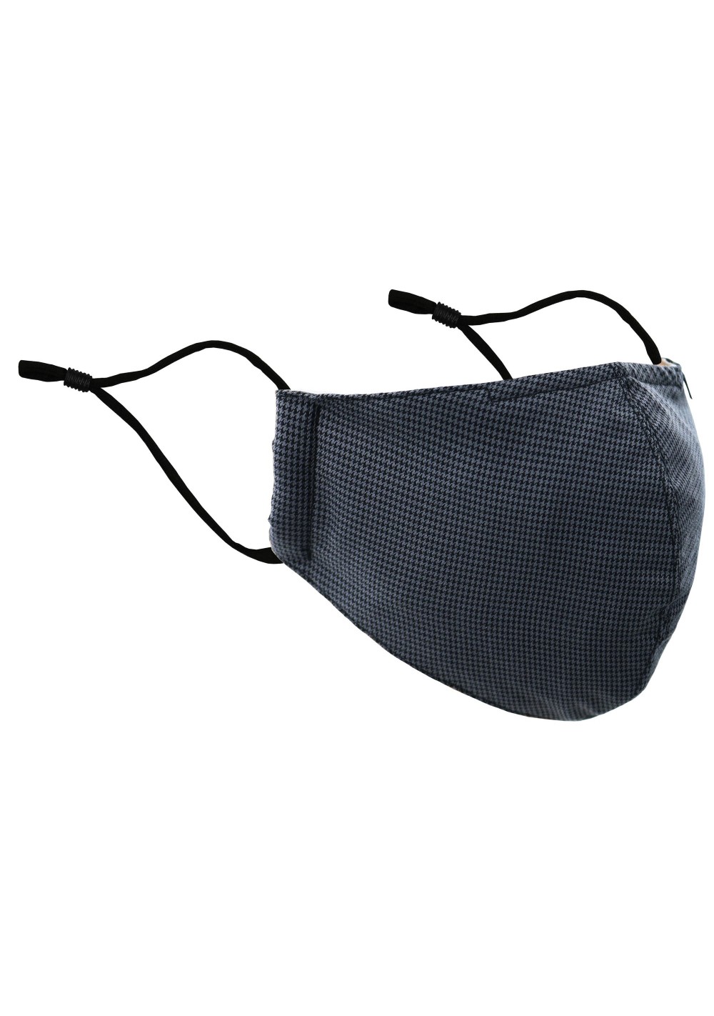 Charcoal Houndstooth Check Mask
