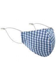 Stylish Plaid Mask in Light Blue and White