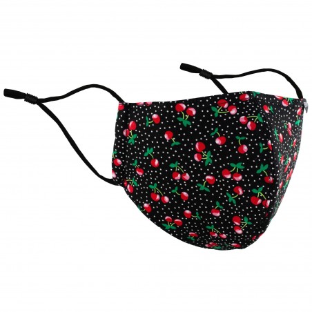 Cherry Print Cotton Filter Face Mask