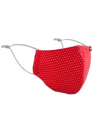 Cherry Red and White Pin Dot Print Face Mask