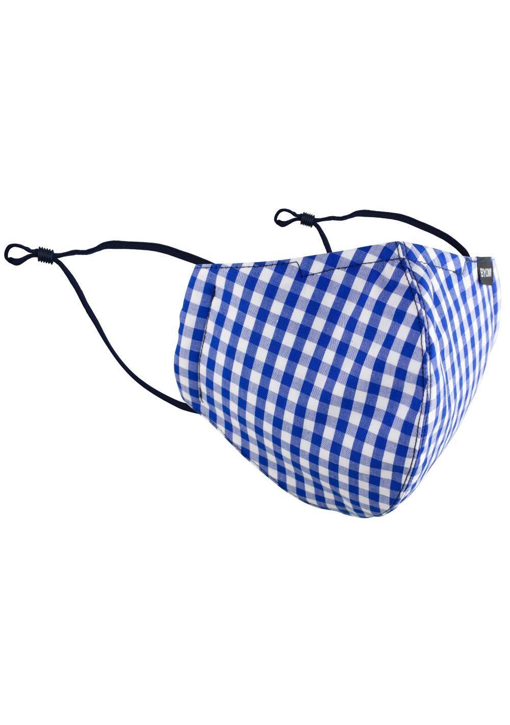 Gingham Check Cotton Mask in Royal