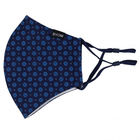 navy blue fabric face masks with filter flat
