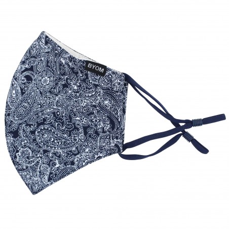 bandana paisley print face mask in cotton with filter flat