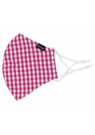 Gingham Check Cotton Mask in Pink