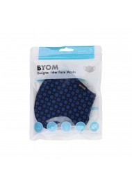 navy blue fabric face masks with filter flat bag
