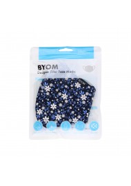 Fun Floral Print Filter Mask in Navy in Bag