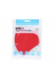 Cherry Red and White Pin Dot Print Face Mask in Bag