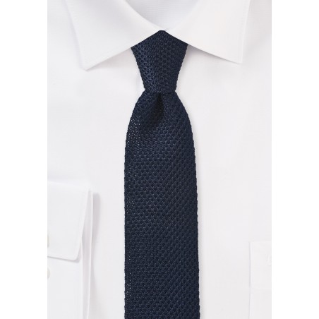 Dark Navy Blue Knitted Necktie