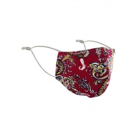 Red and Gold Paisley Face Mask