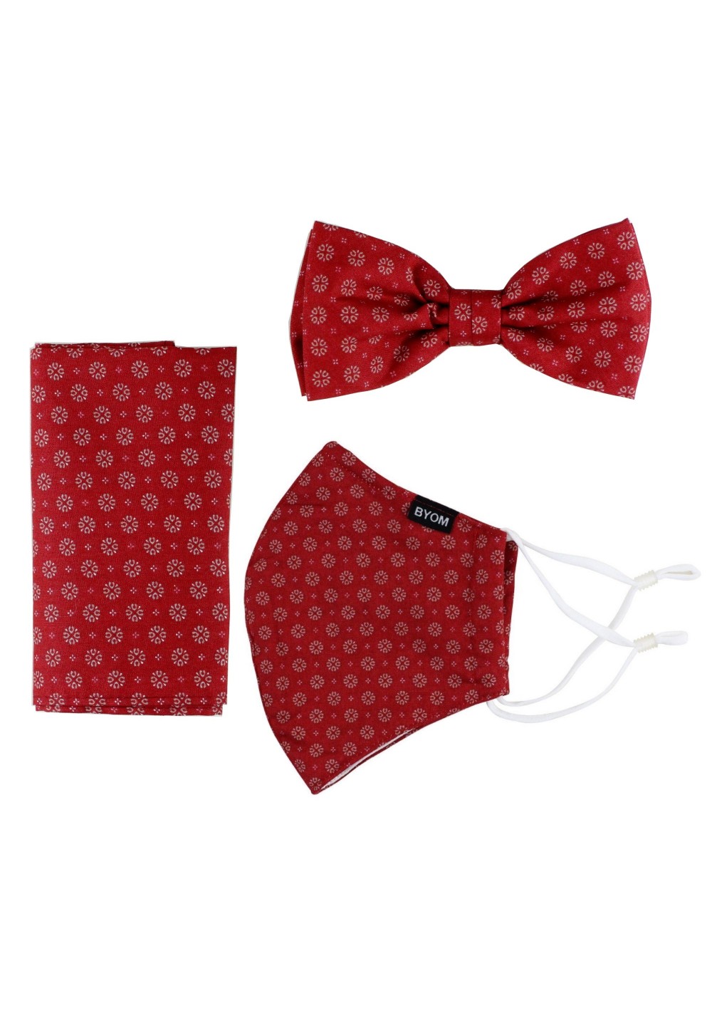 Bow Tie + Face Mask Set in Cherry Red