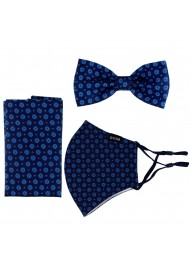 3-piece Bow Tie and Face Mask Set in Blues