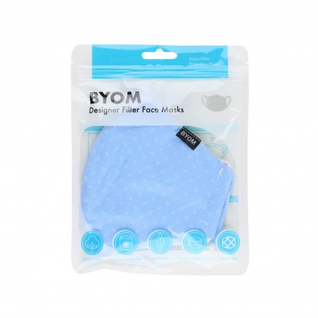 Sky Blue Paisley Face Mask in Bag