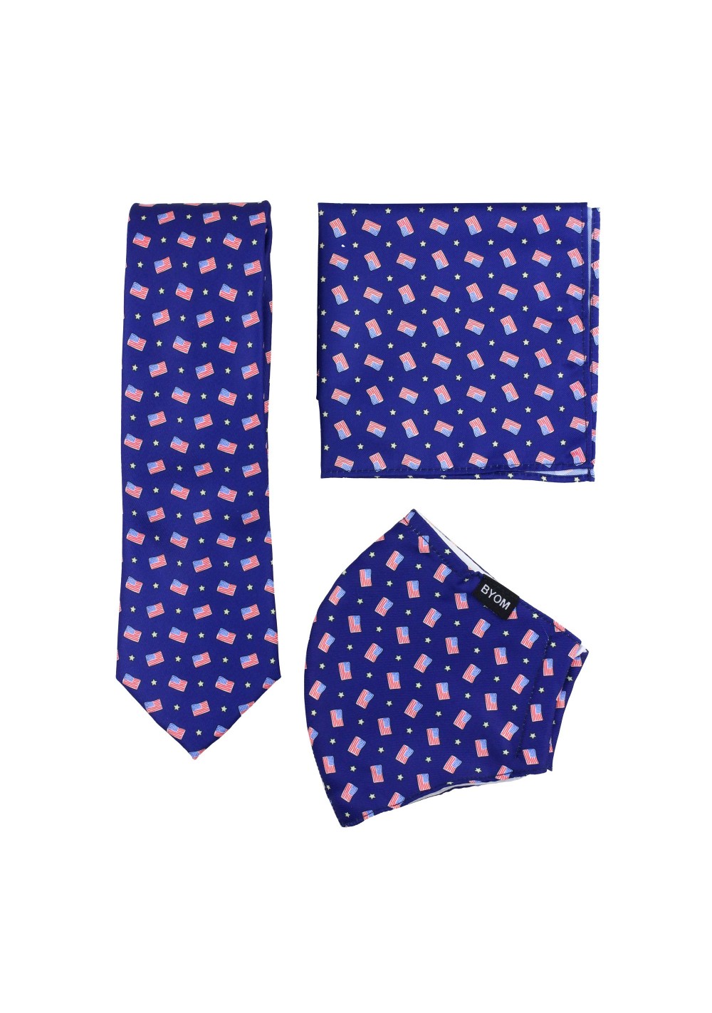 USA flag mask and necktie set