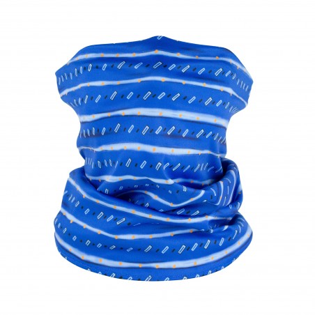 geometric striped neck gaiter mask in bright royal blue