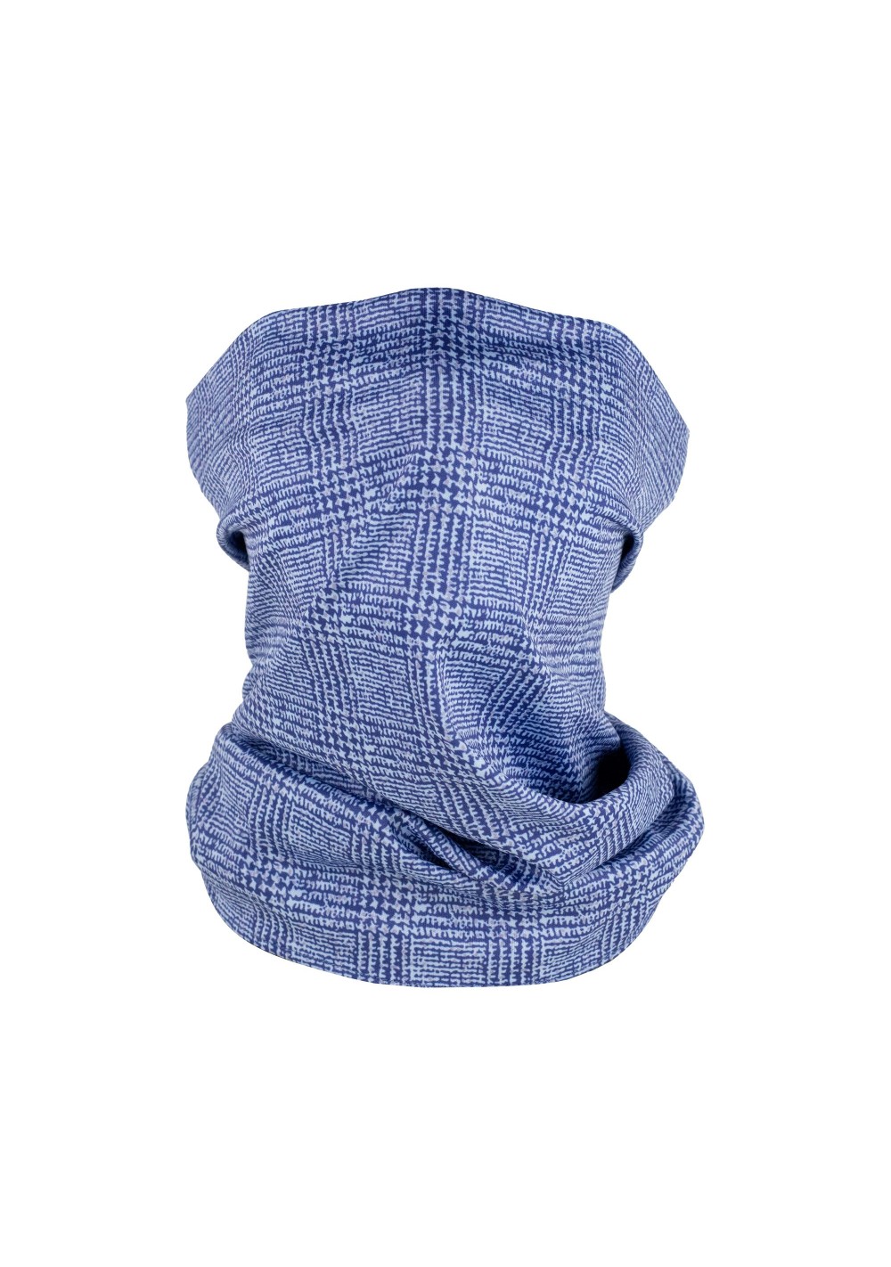 blue prince of wales check neck gaiter