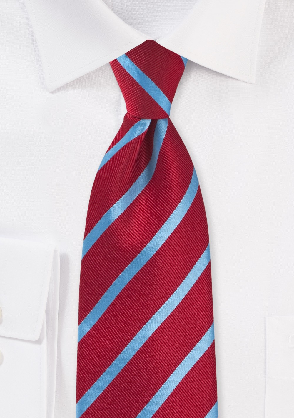 Tomato Red and Blue Striped Tie