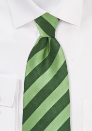 Hunter and Lime Striped Tie
