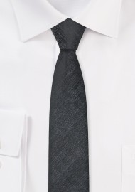 Ultra Slim Tie in Textured Silver