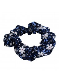 floral scrunchie in navy