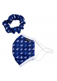 terrier print mask and scrunchie set
