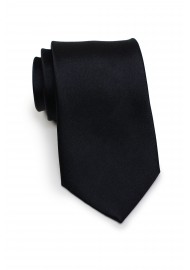 Solid Black Silk Necktie for Kids