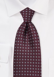 Maroon and Gray Dotted Tie